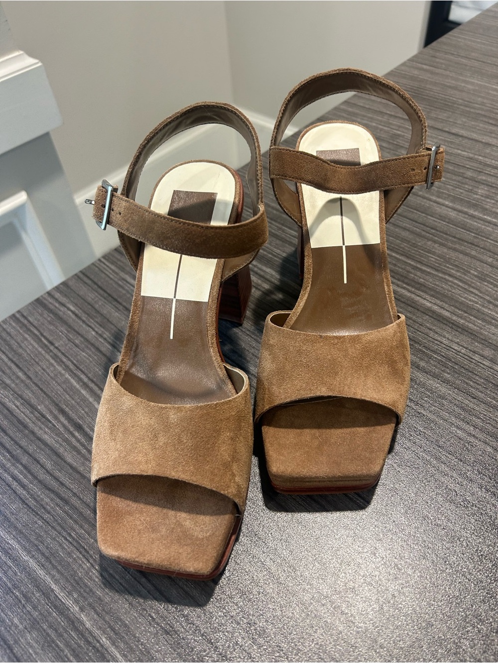 Dolce Vita Tan Suede Block Heel Sandals